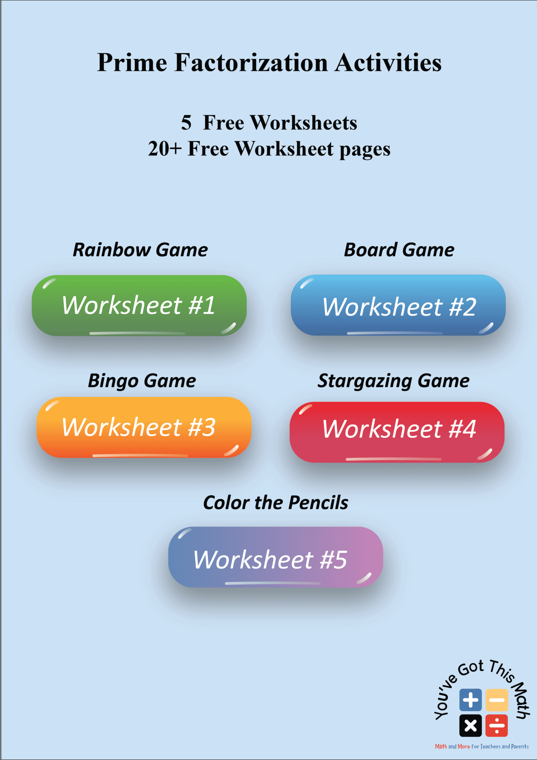 Free Printable Prime Factorization Worksheets