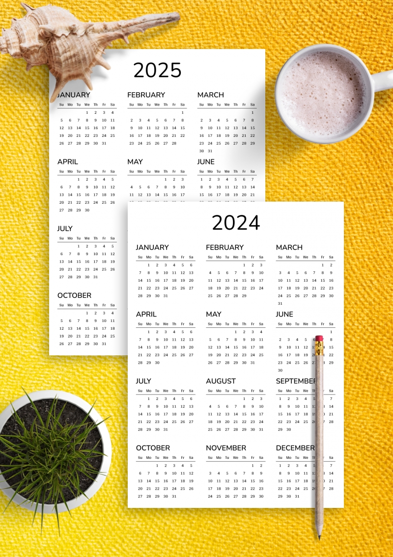 25-26 Calendar Printable