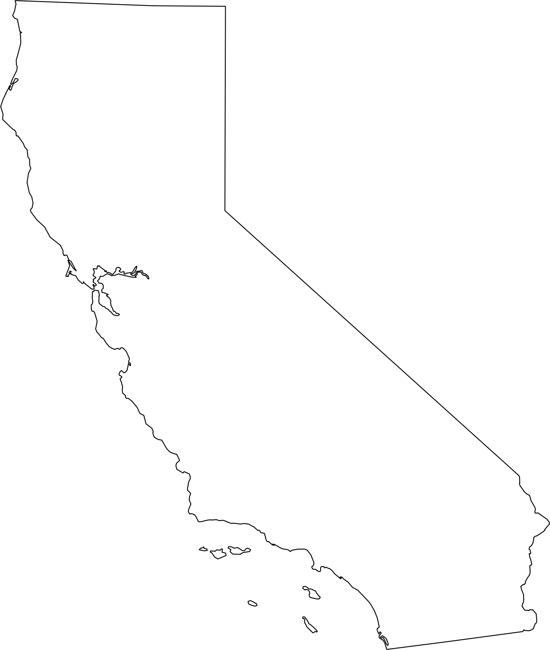 California Outline Map Printable California Outline Map Printable