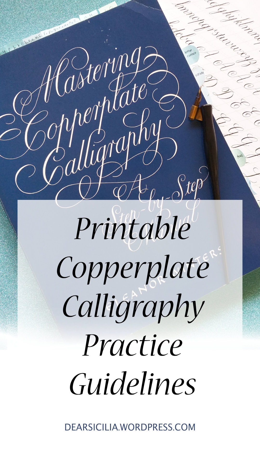 Printable Copperplate Calligraphy Practice Guidelines Sheet PDF Download FREE Dear Sicilia