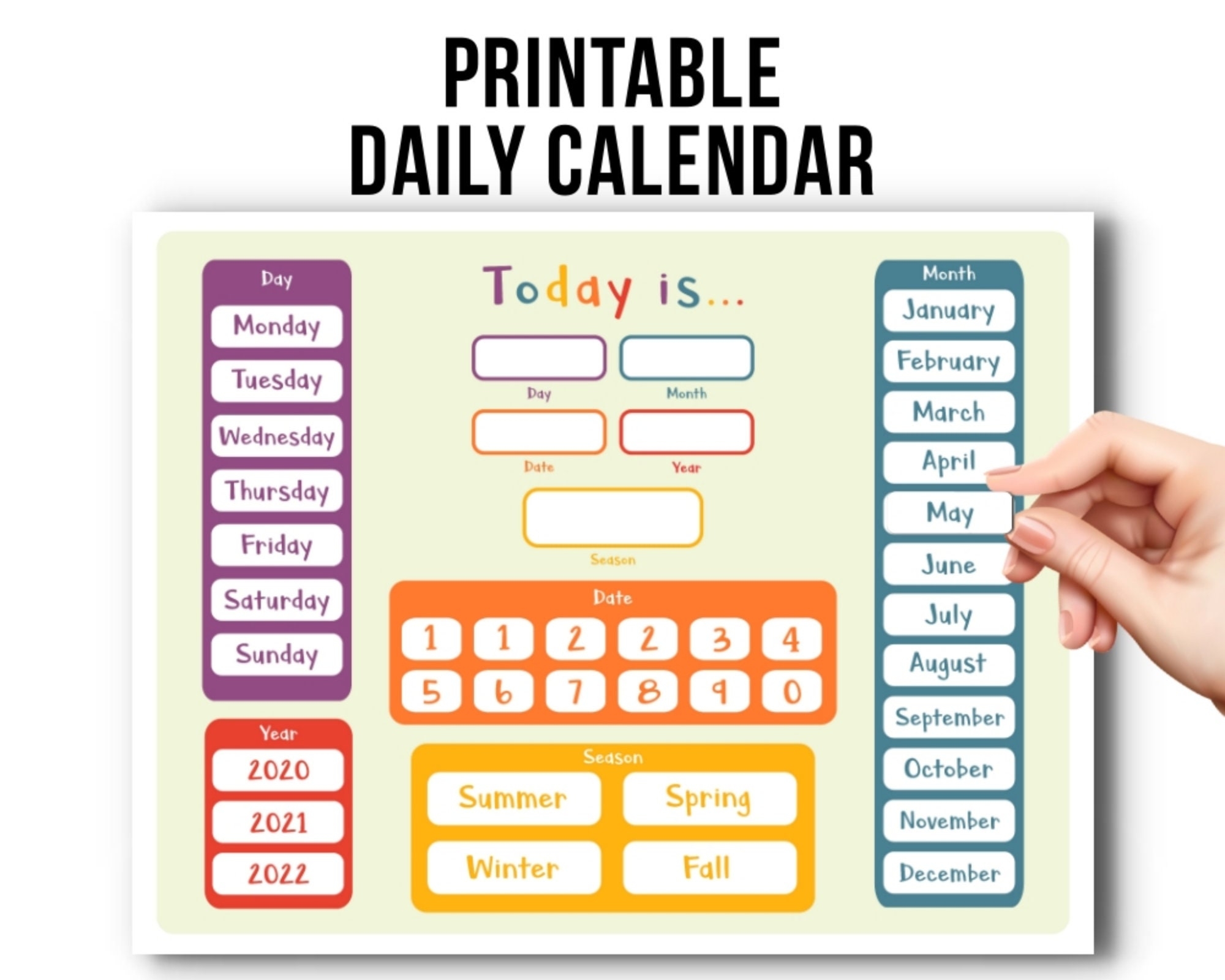 Printable Calendar For Kindergarten Printable Calendar For Kindergarten
