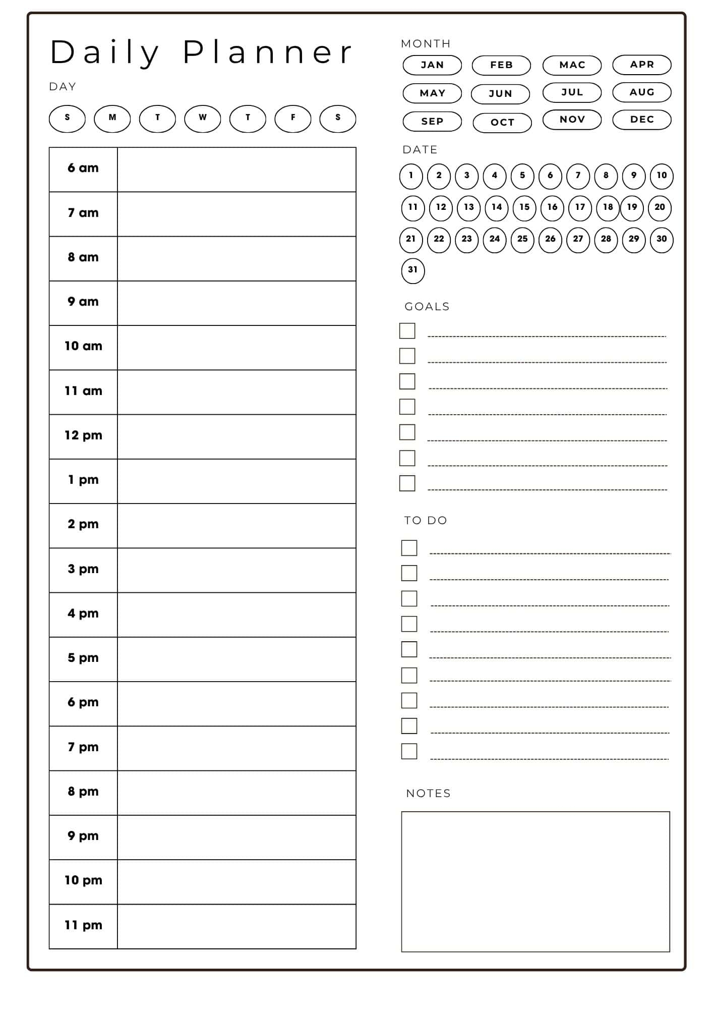 Printable Daily Calendar With Time Slots 4 Free Designs The Pink Craft Box