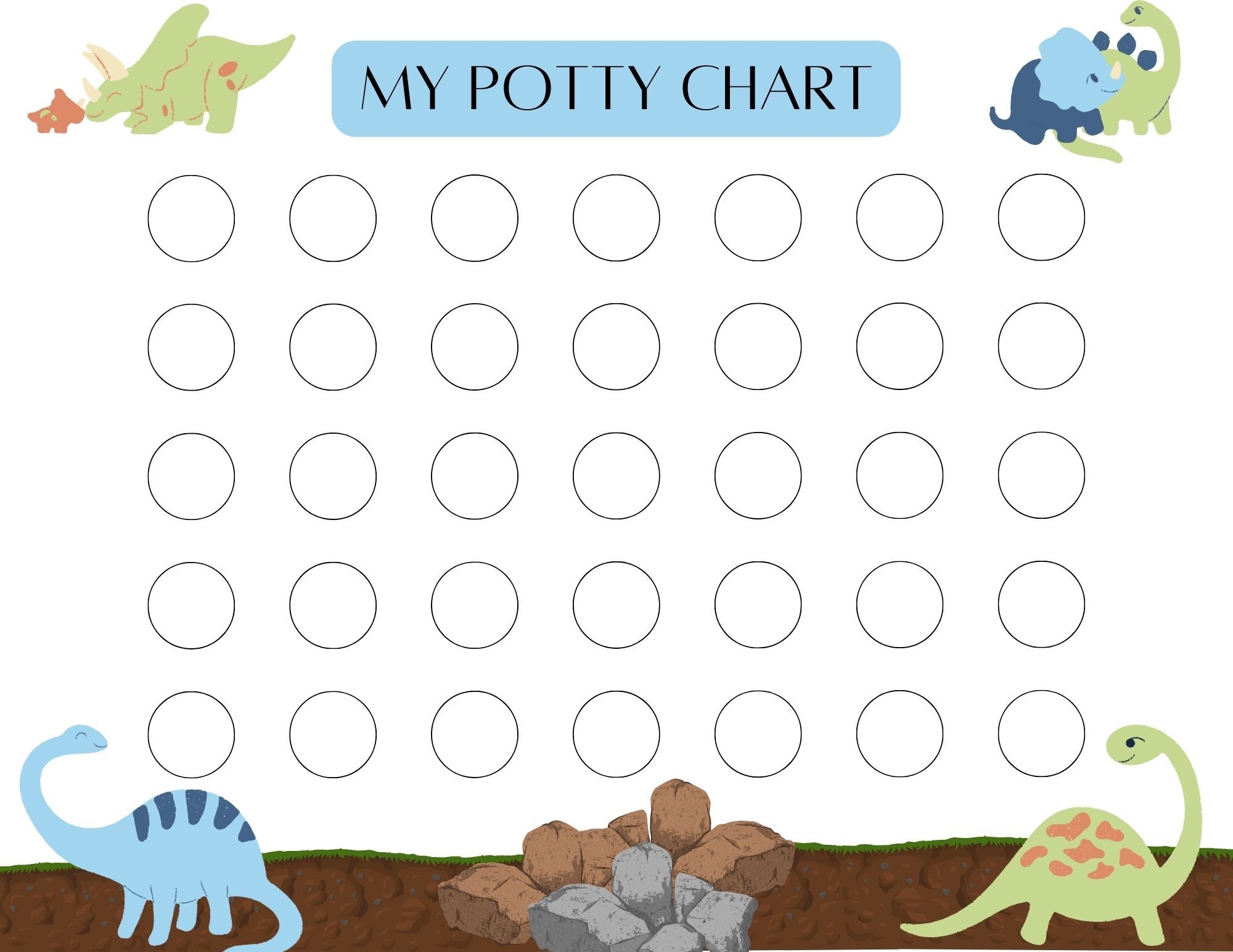 Printable Dinosaur Potty Training Chart