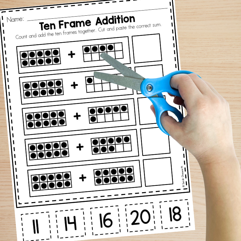 Printable Double Ten Frame Worksheet For Math Sarah Chesworth