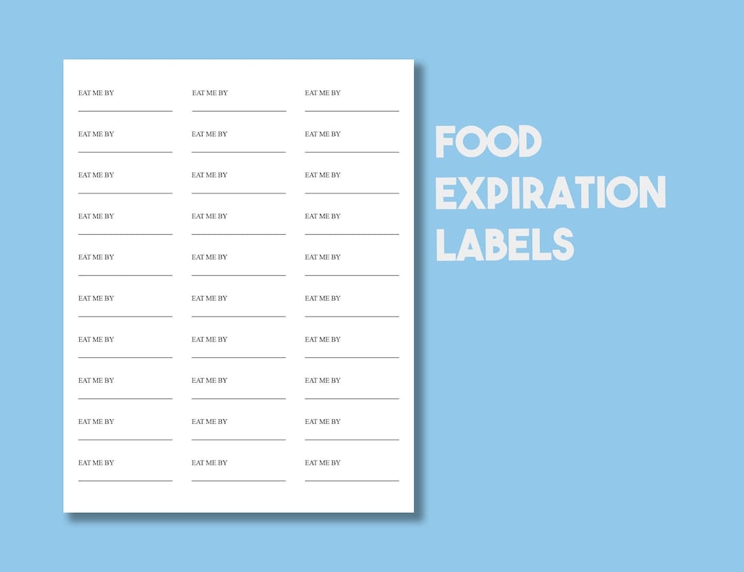 Printable Food Expiration Labels Pantry Organization avery 5160 Template PDF Etsy