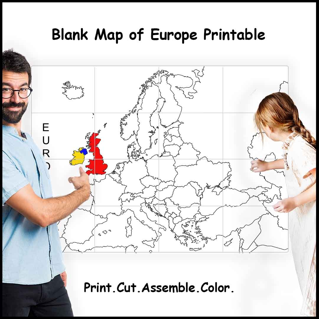 Printable Map Of Europe Sizes 4 9 Or 16 Sheets Of Paper Printable Map Of Europe Sizes 4 9 Or 16 Sheets Of Paper
