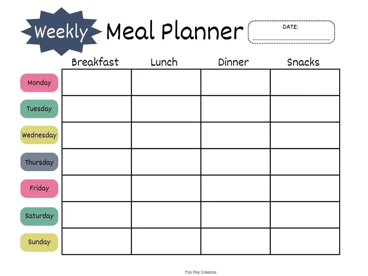 Printable Meal Planner Templates Free PDF 