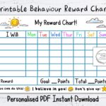 Printable PDF Reward Chart Personalised Instant Download Kid s Behaviour Chart Sun And Clouds Encouragement Chart Etsy