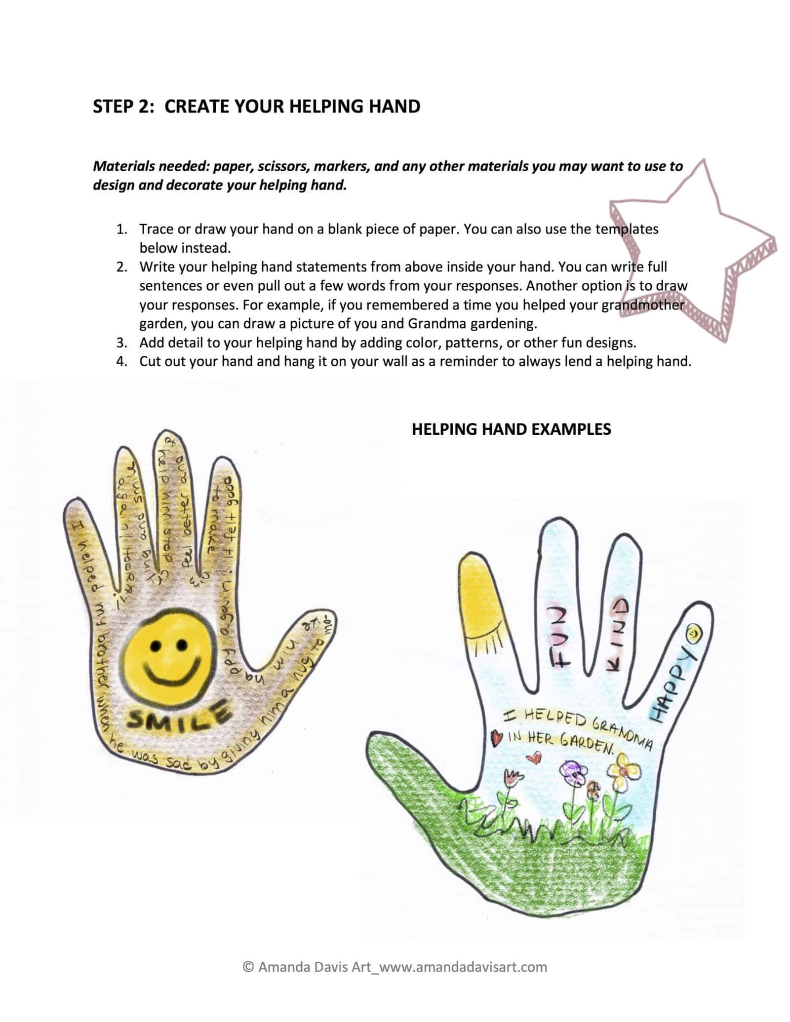 Printable Helping Hand Worksheet Printable Helping Hand Worksheet