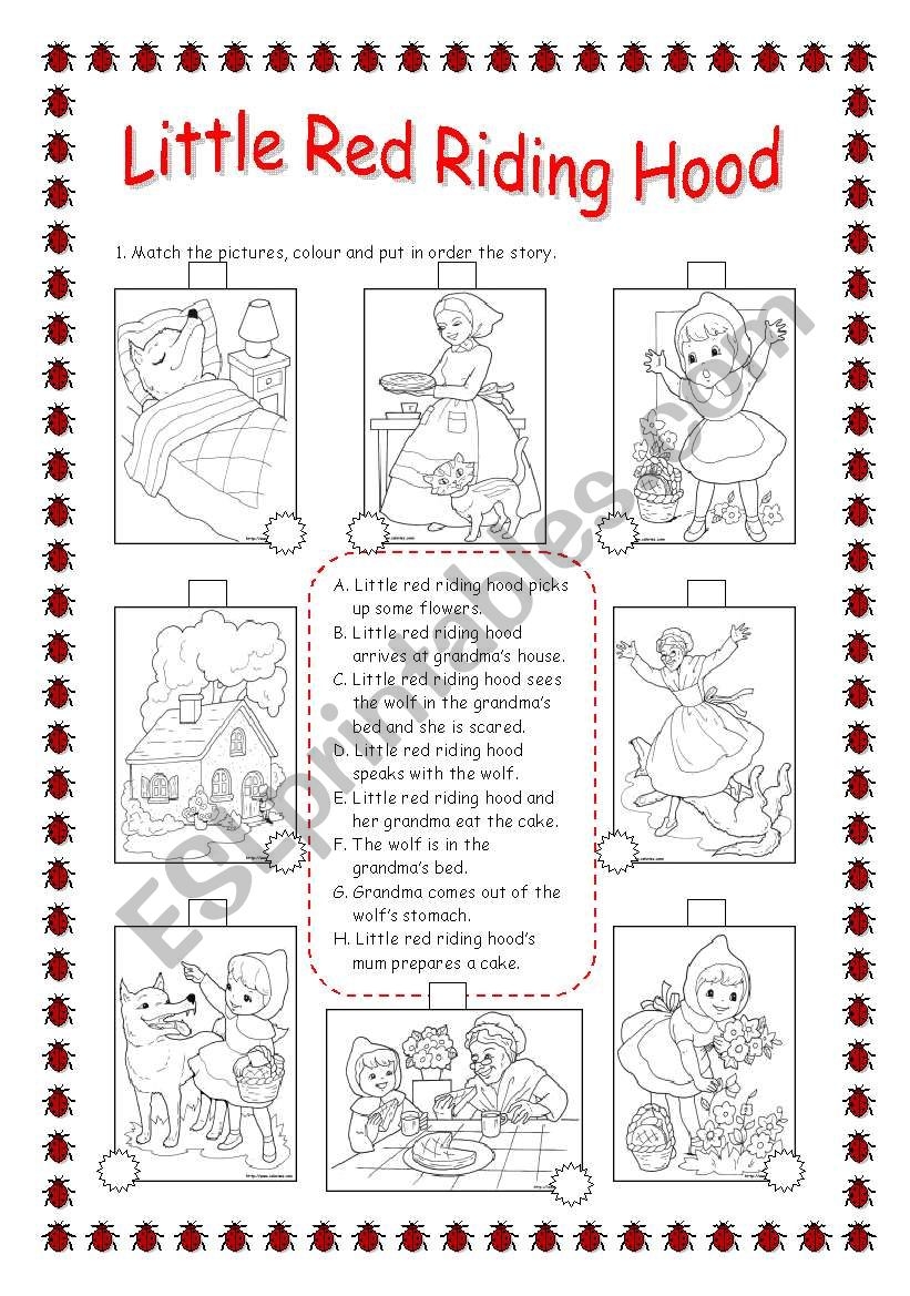 REVISING PARTS OF THE BODY LITTLE RED RIDING HOOD ESL Worksheet By Silvia patti