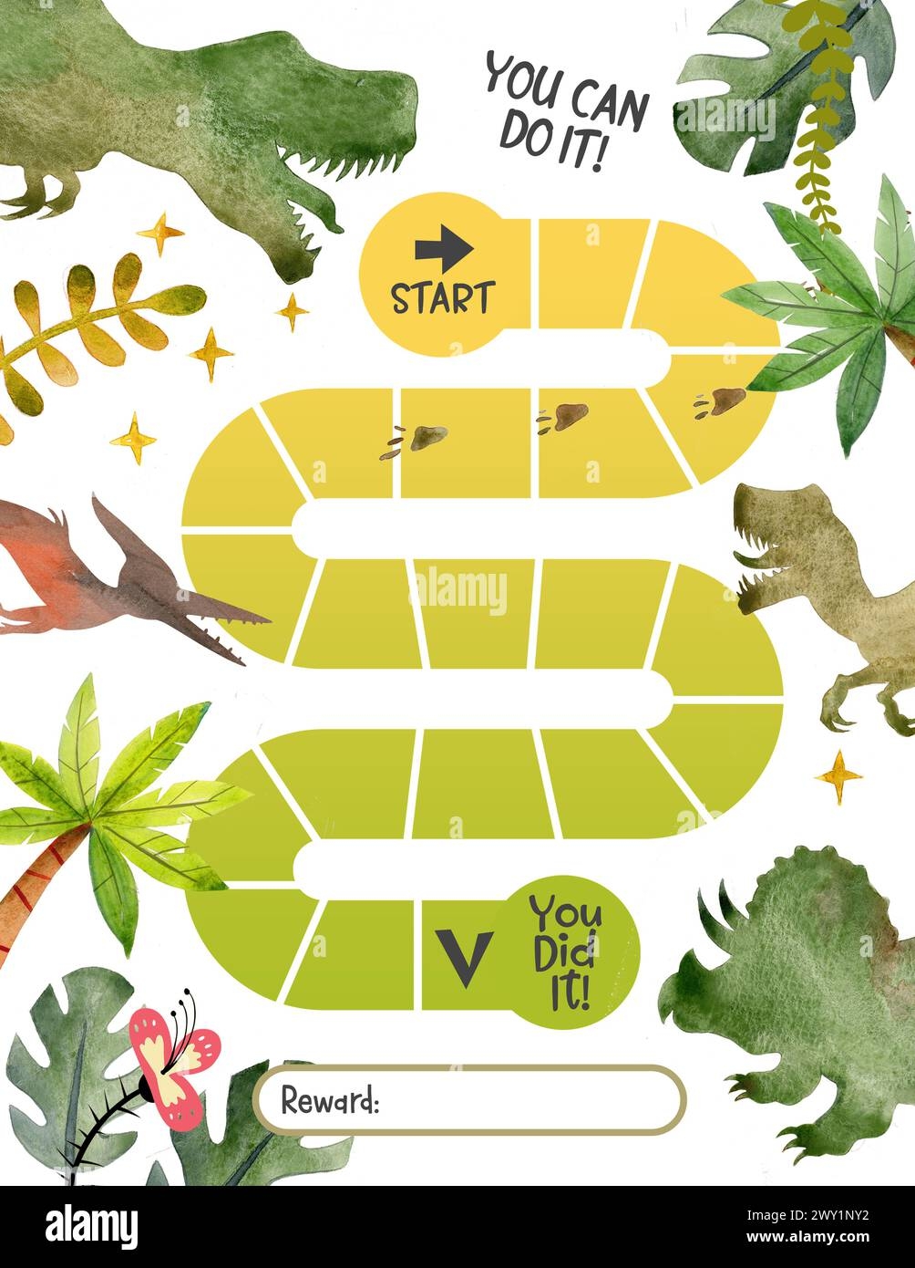 Reward Chart For Boys Cute Dinosaur Table Of Behavior And Routine Work Of Kids Illustration Stock Photo Alamy