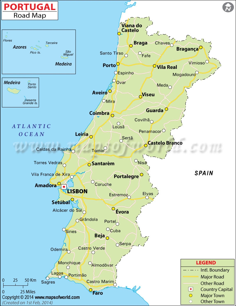 Map Of Portugal Printable Map Of Portugal Printable