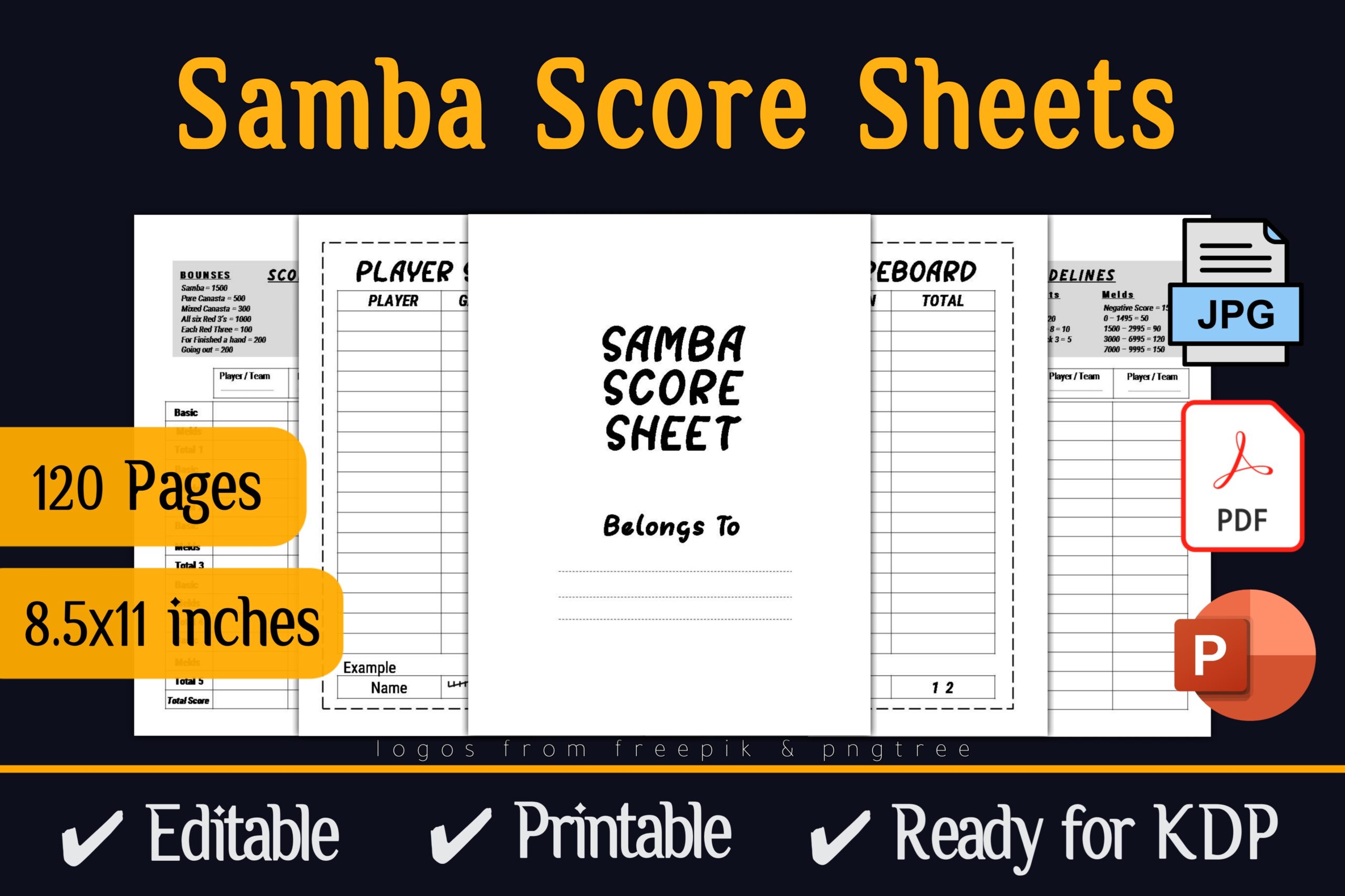 Samba Score Sheets KDP Games Interior Graphic By KDP POC Samba Score Sheets KDP Games Interior Graphic By KDP POC