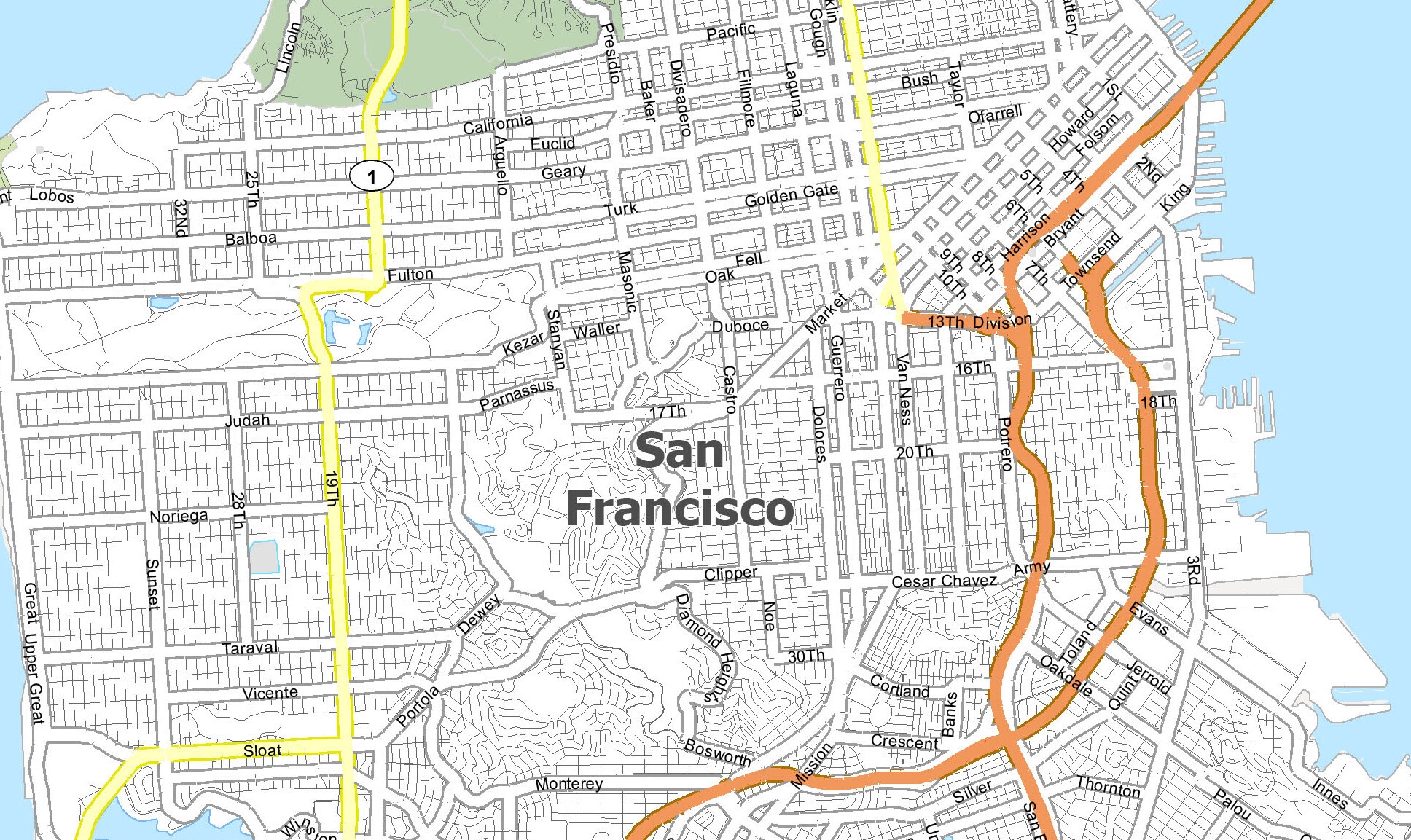 San Francisco Map California GIS Geography