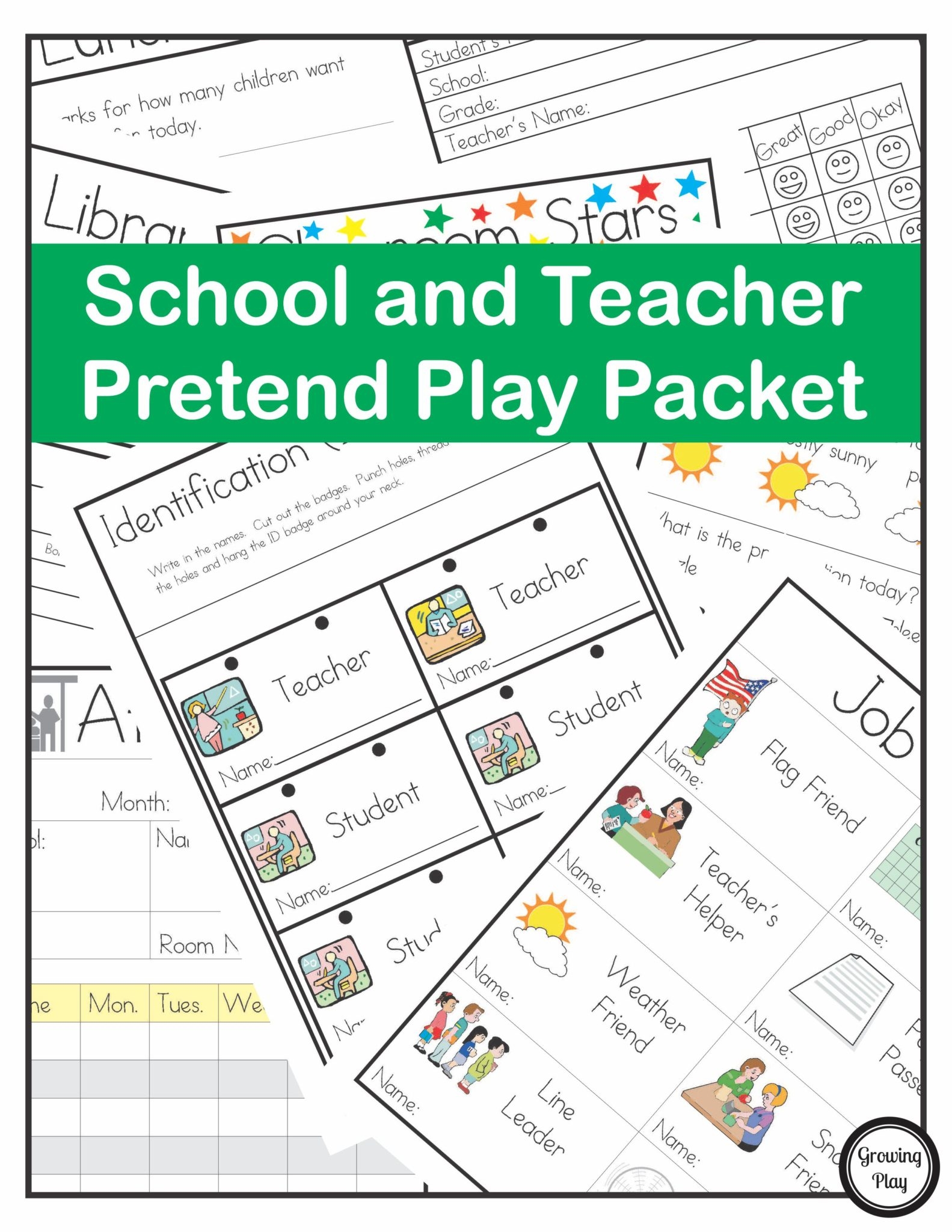 School And Teacher Pretend Play Packet Growing Play School And Teacher Pretend Play Packet Growing Play