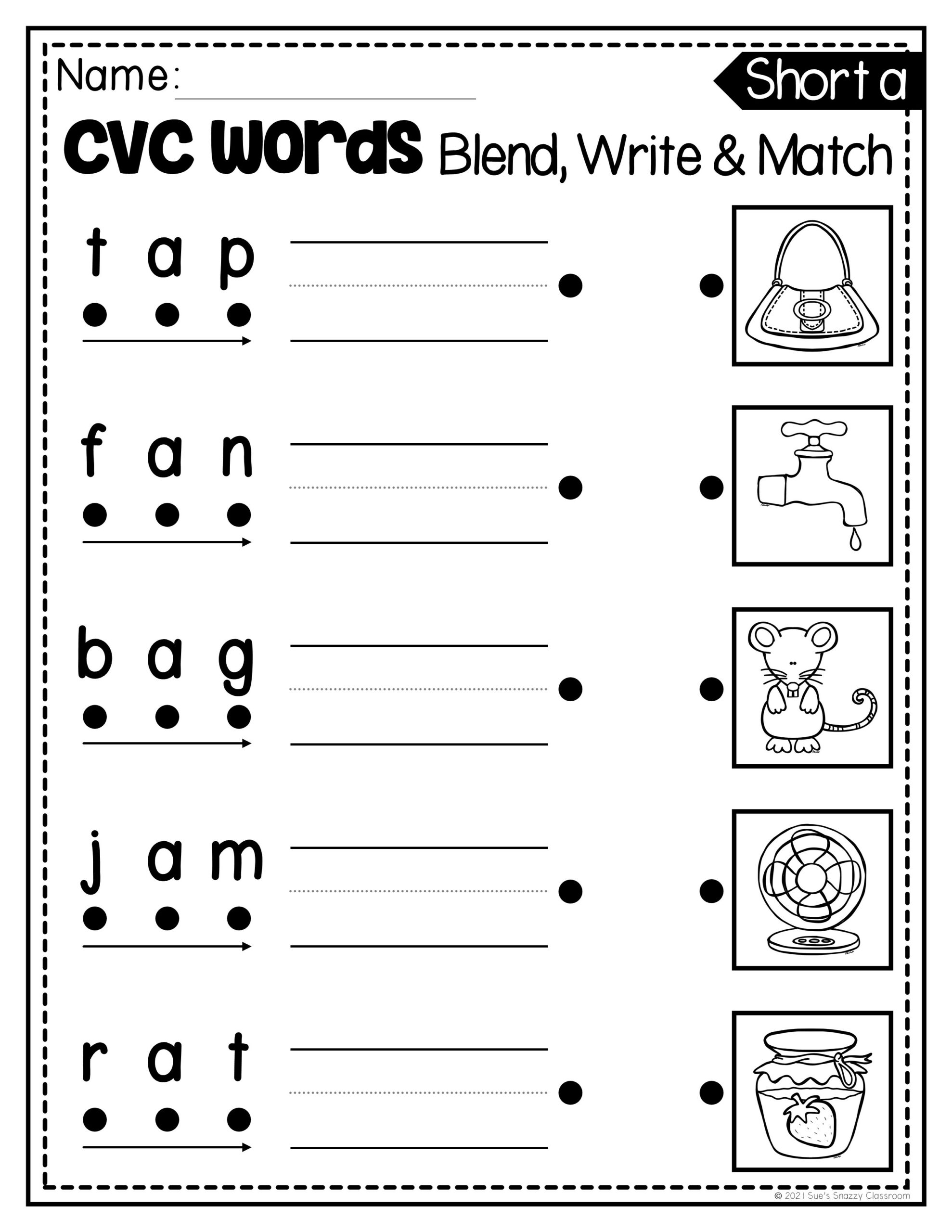 Printable Cvc Words Worksheets