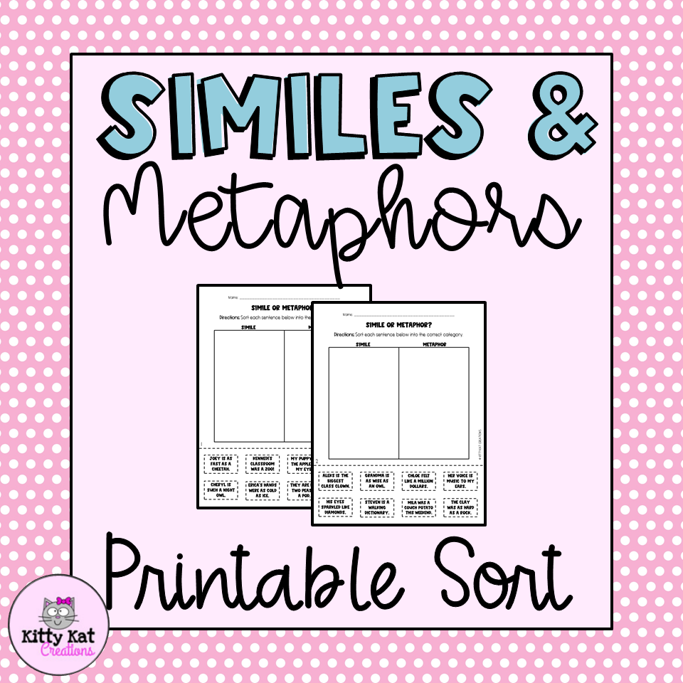 Similes And Metaphors Printable Sorts Made By Teachers Similes And Metaphors Printable Sorts Made By Teachers