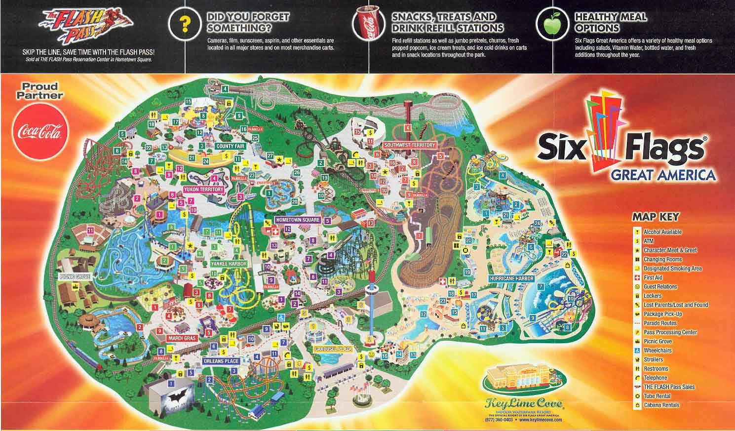 Six Flags Great America 2011 Map Six Flags Great America 2011 Map