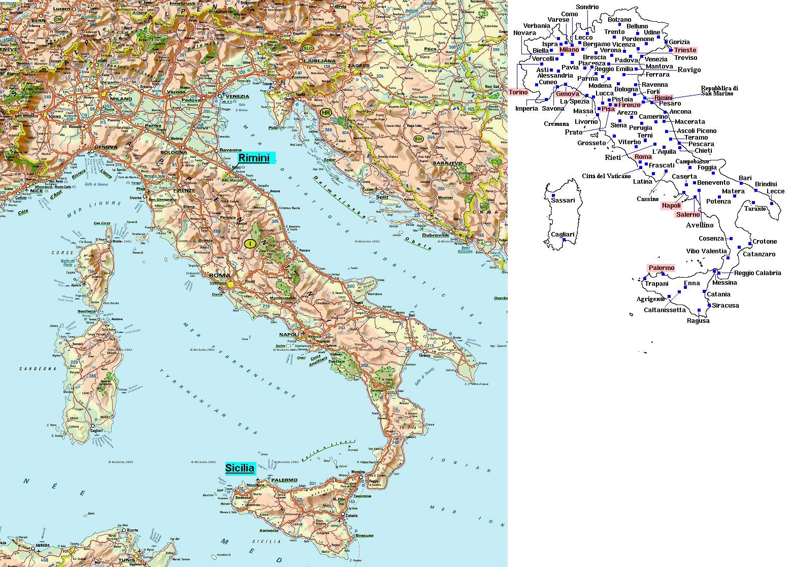 Small Road Map Of Italy Italy Small Road Map Vidiani Maps Of All Countries In One Place