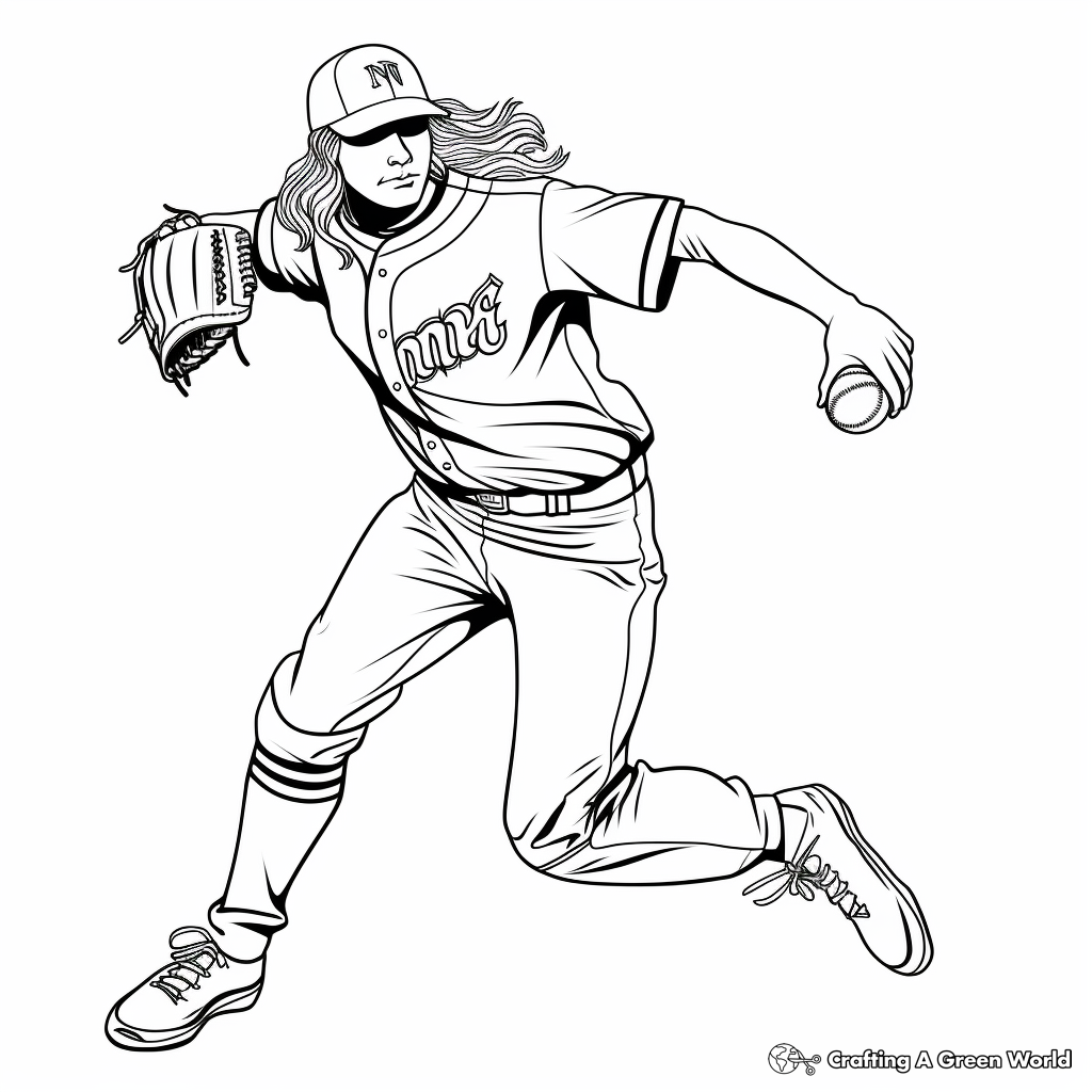 Softball Coloring Pages Free Printable 