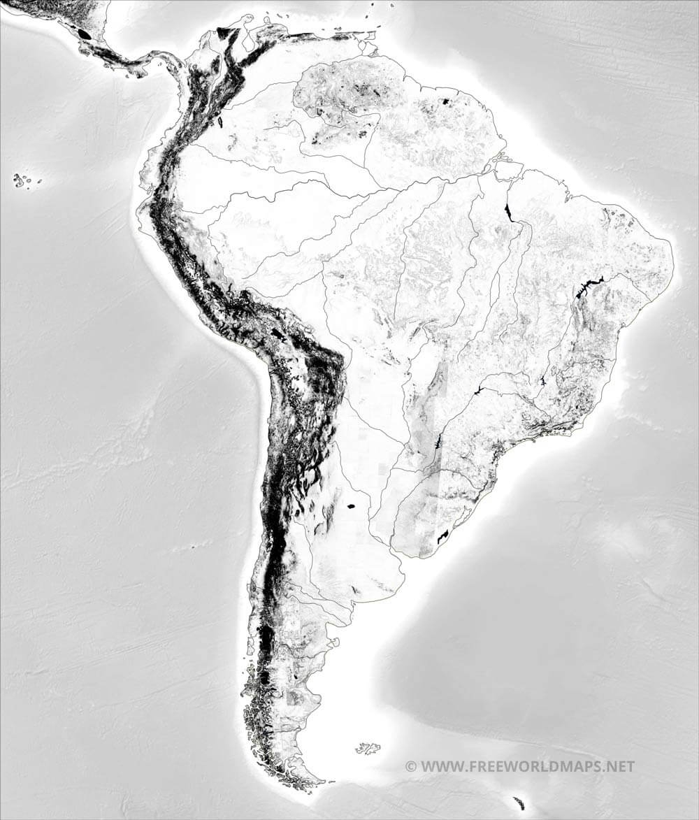 South America Physical Map Freeworldmaps