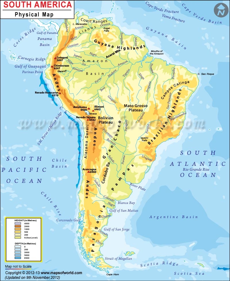 South America Physical Map Landscapes And Geographic Features