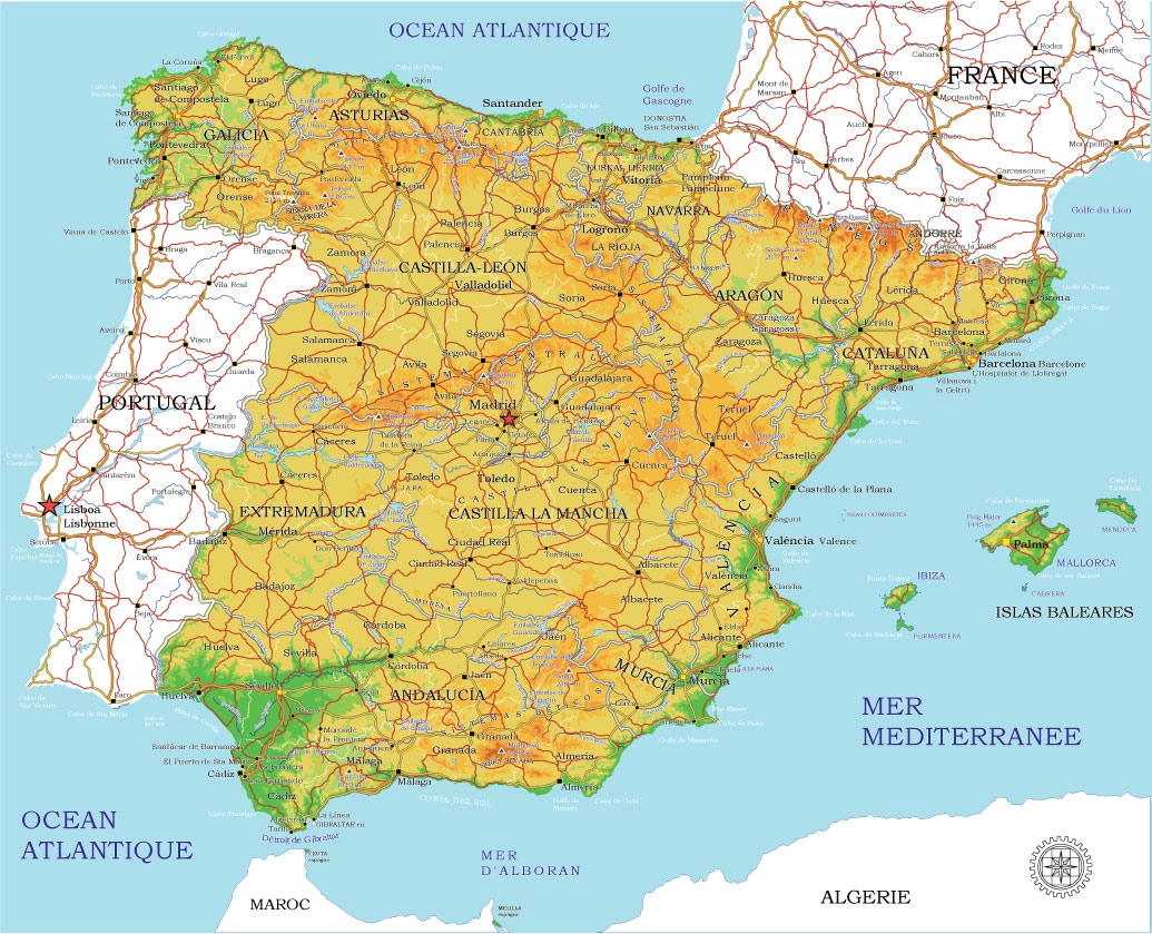 Printable Map Of Spain Printable Map Of Spain