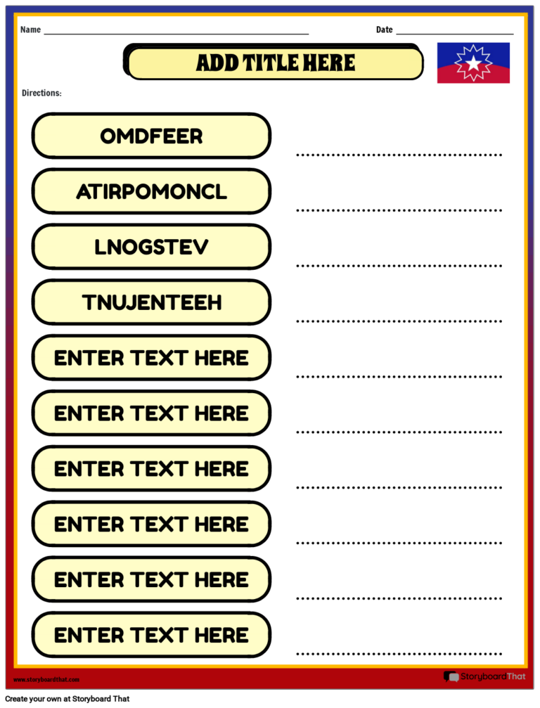 Storyboard That Free Juneteenth Worksheets For Kindergarten And Up