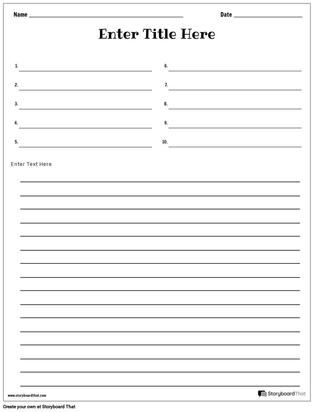 Storyboard That Free Spelling Test Worksheets For 2025