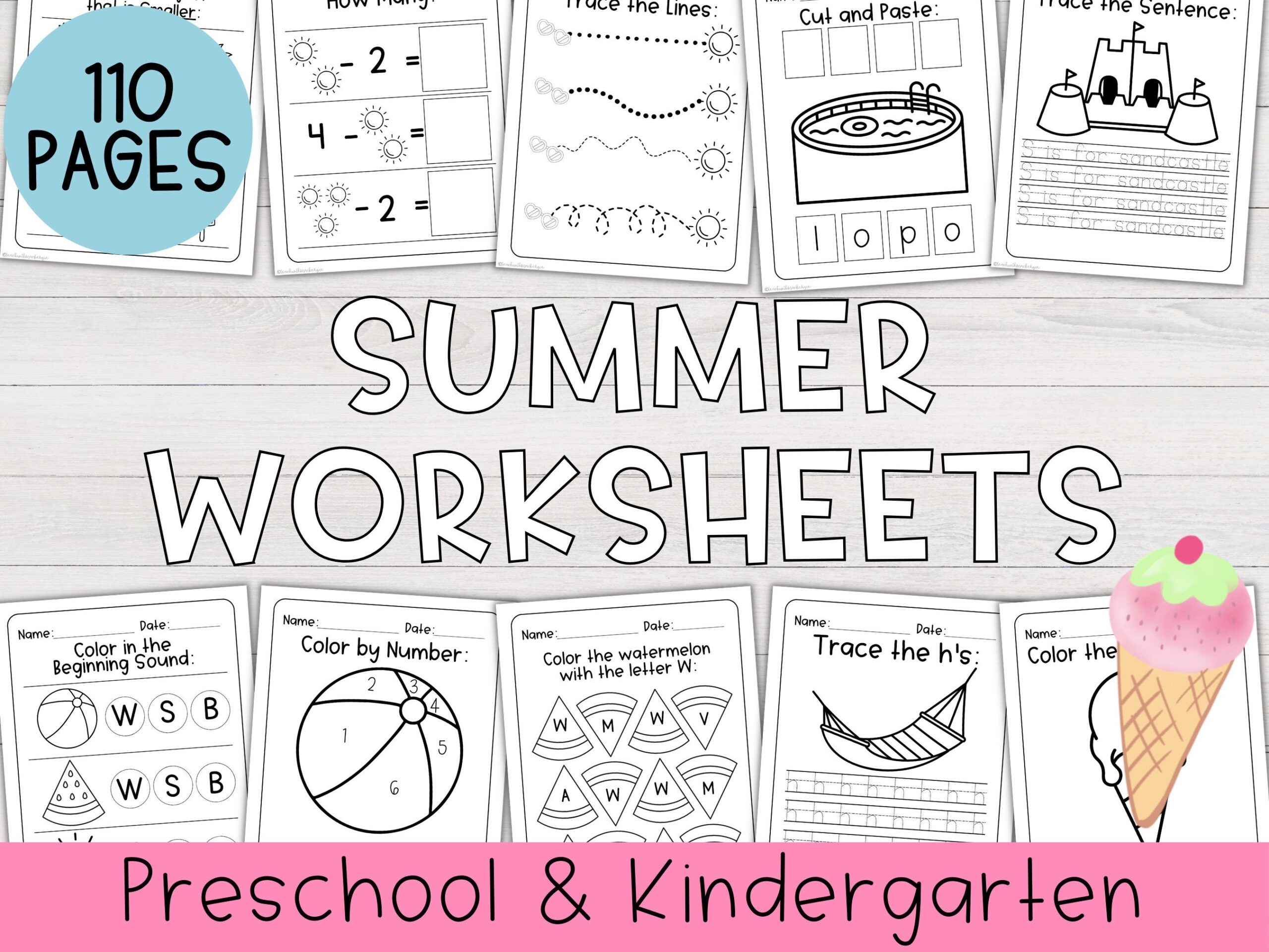Summer Worksheet Bundle Preschool Worksheets Kindergarten 