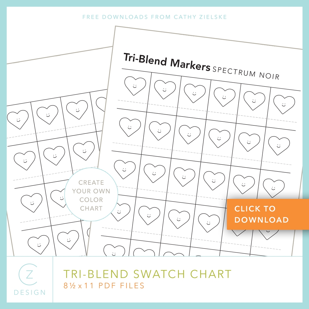 Swatching Tri Blend Markers plus A Free Swatch Download Page For You CZ Design