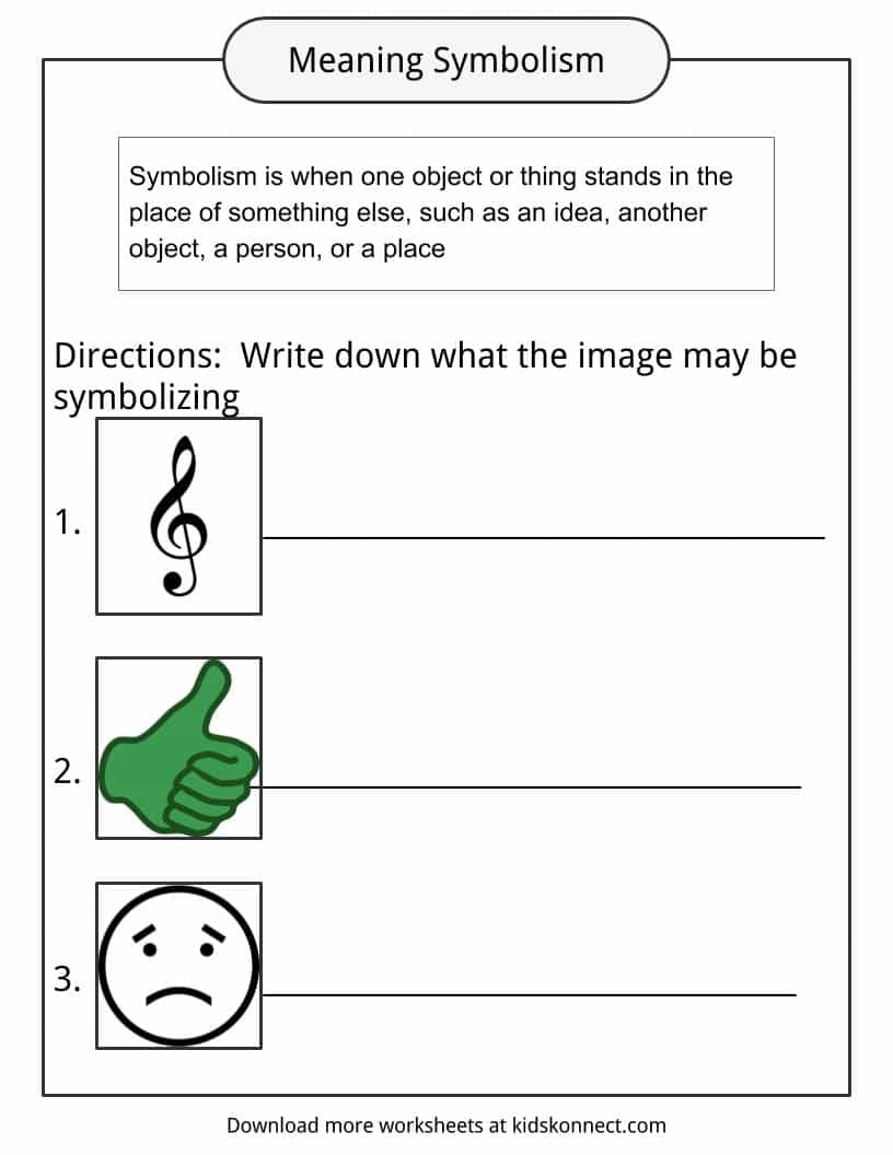 Symbolism Examples Definition Worksheets For Kids