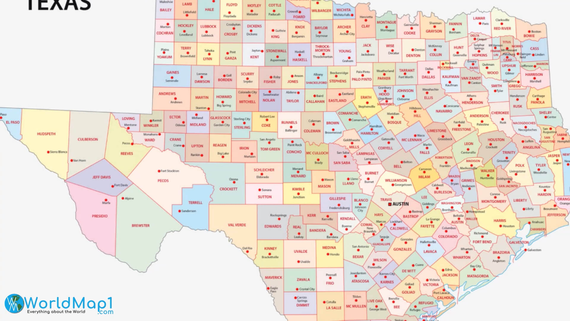 Large Texas Map Printable Large Texas Map Printable