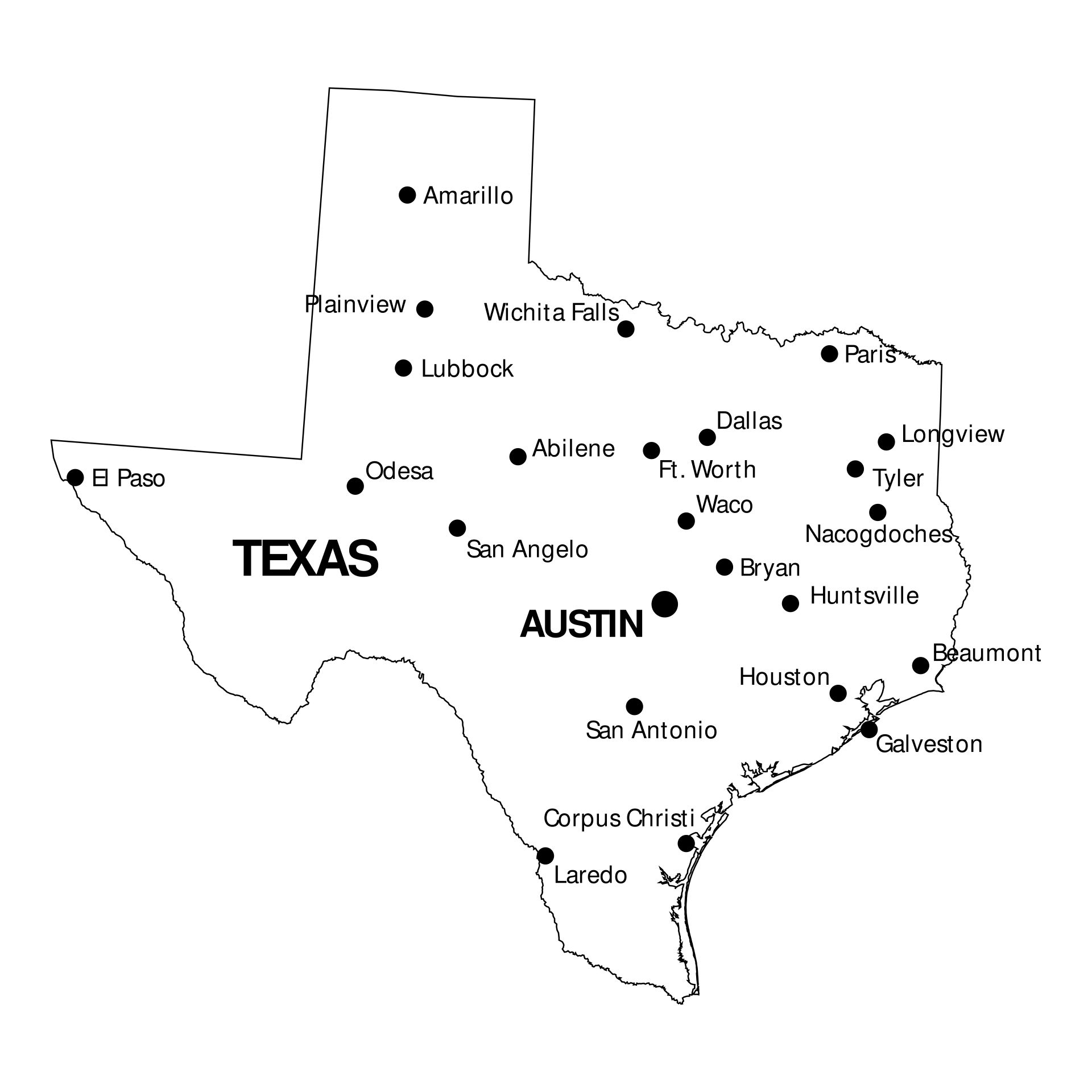 Texas Map Outline 10 Free PDF Printables Printablee