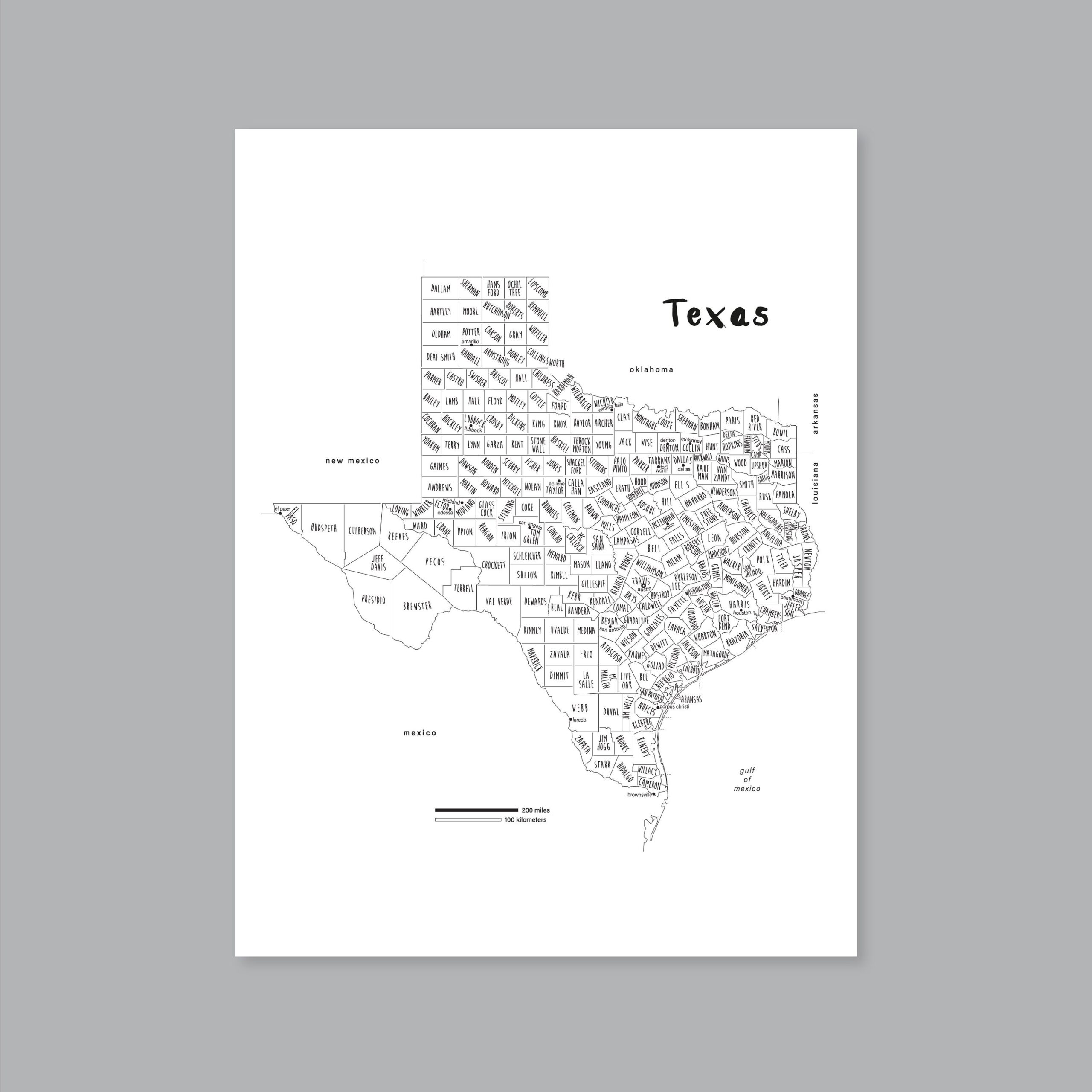 Texas Map Printable