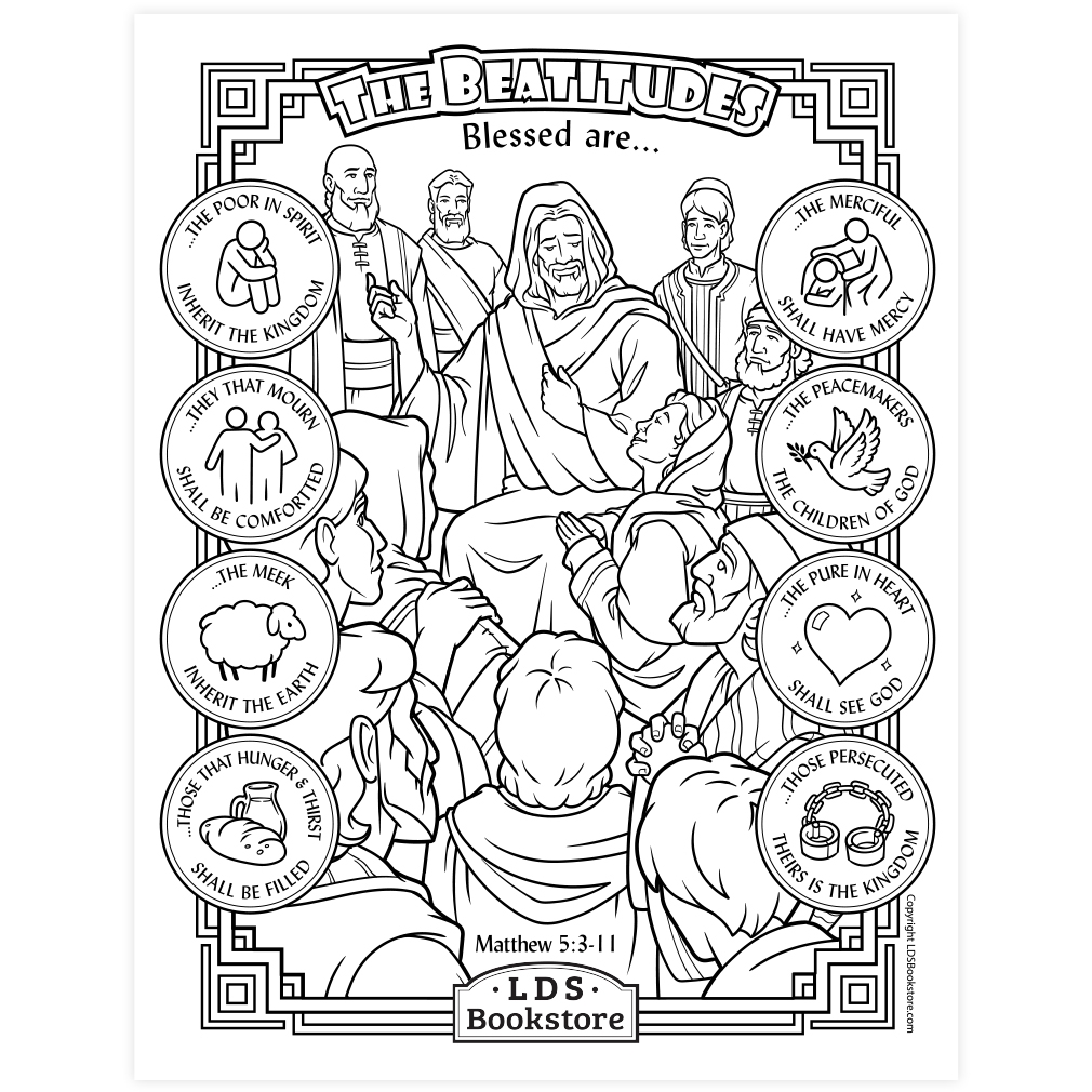 The Beatitudes Coloring Page Printable The Beatitudes Coloring Page Printable