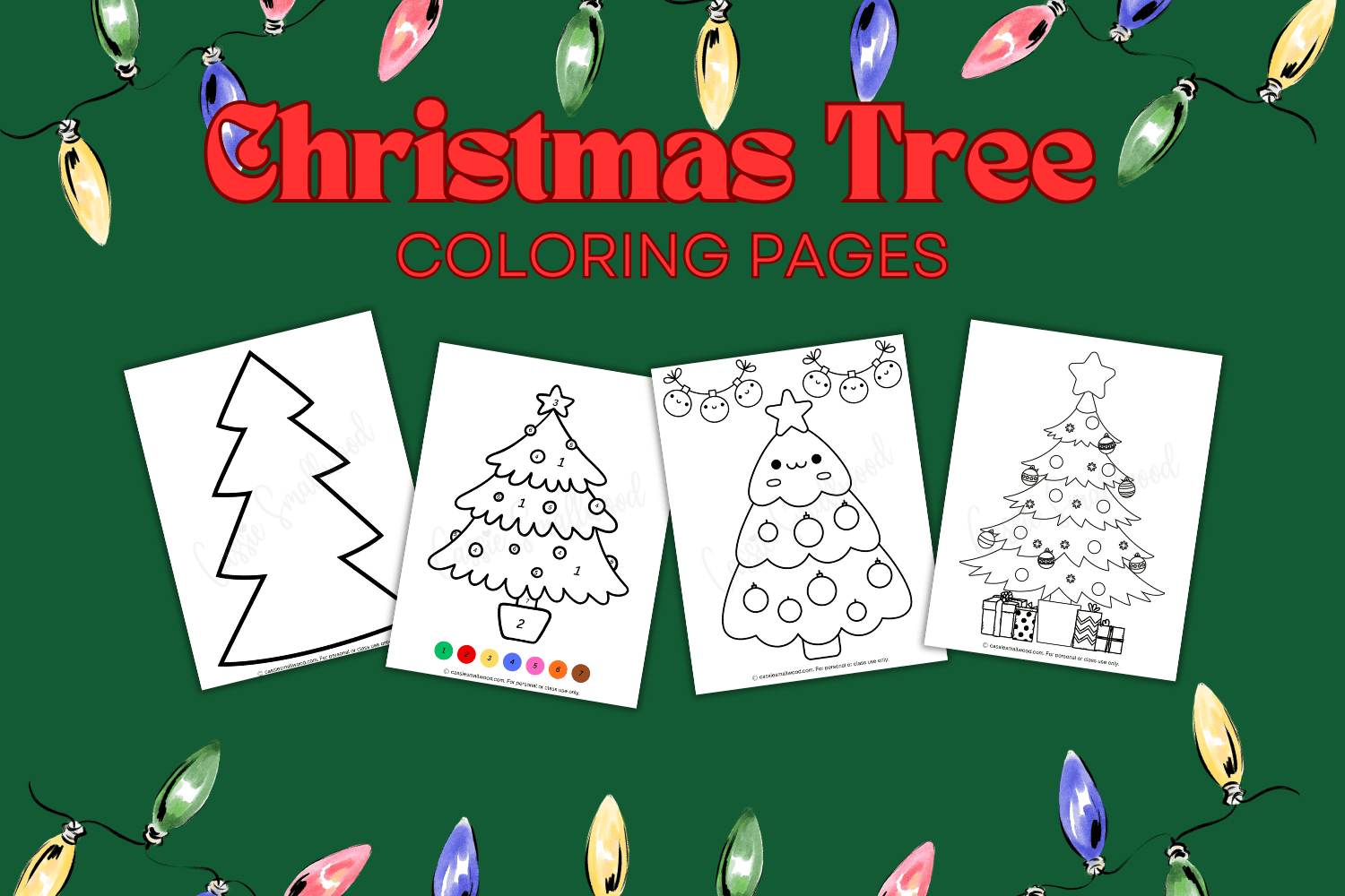 Christmas Tree Color Sheets Printable Free