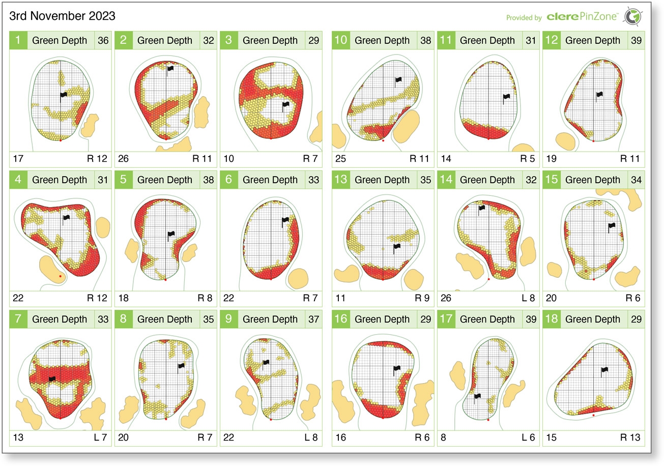 Tour Pin Sheets Clere Golf