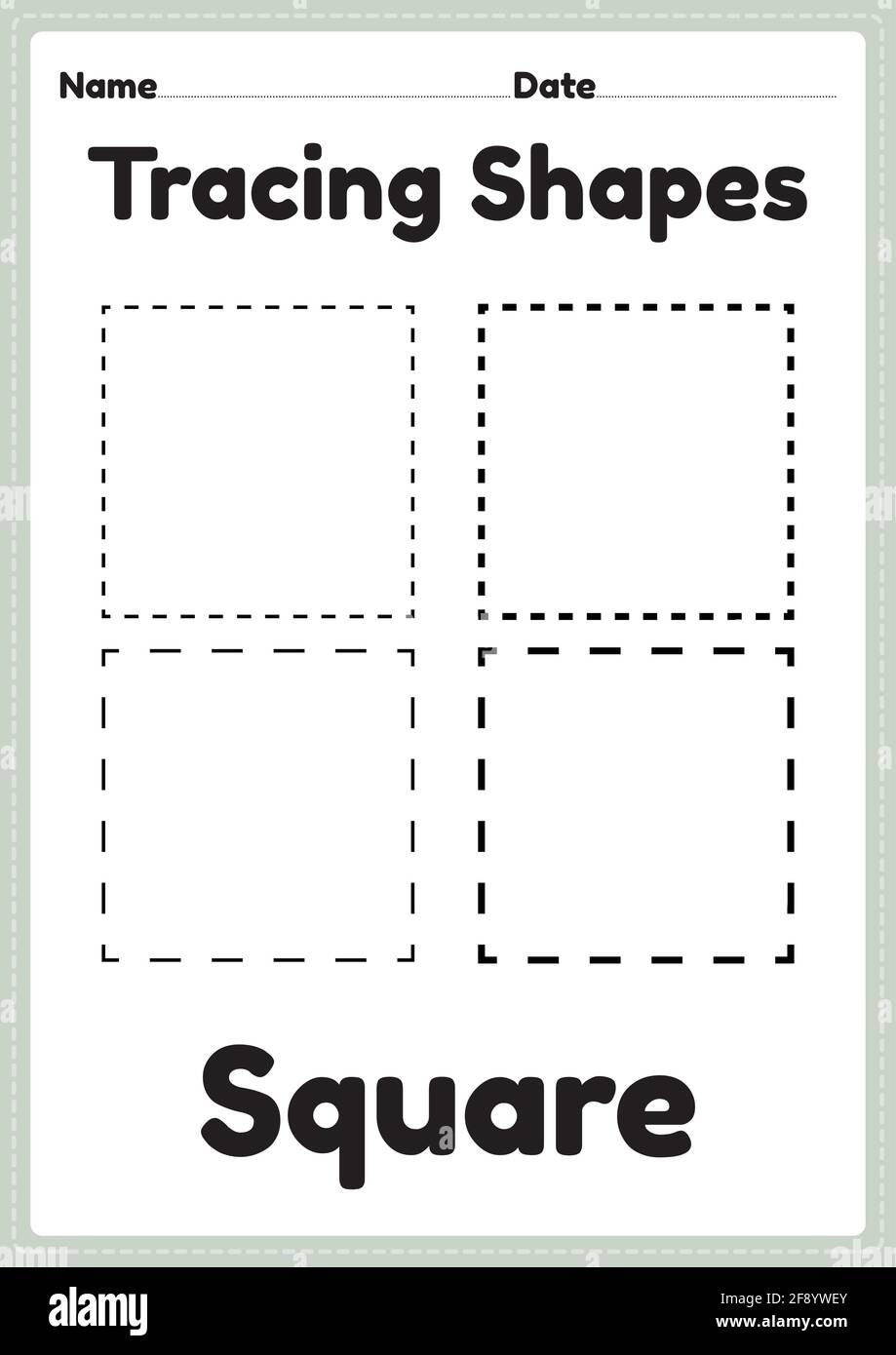 Tracing Square Shapes Worksheet For Kindergarten Hi res Stock Tracing Square Shapes Worksheet For Kindergarten Hi res Stock