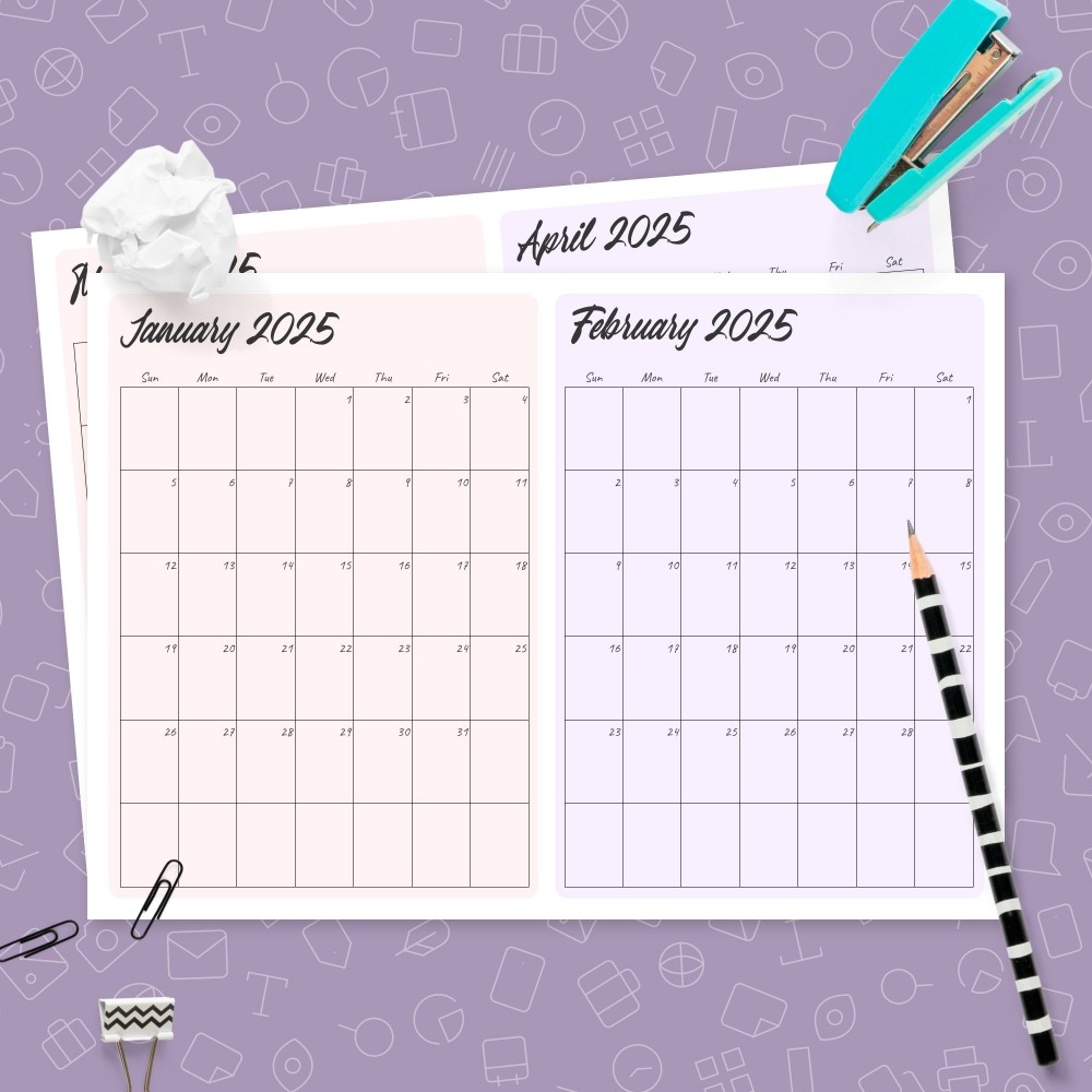 2 Month Printable Calendar Free