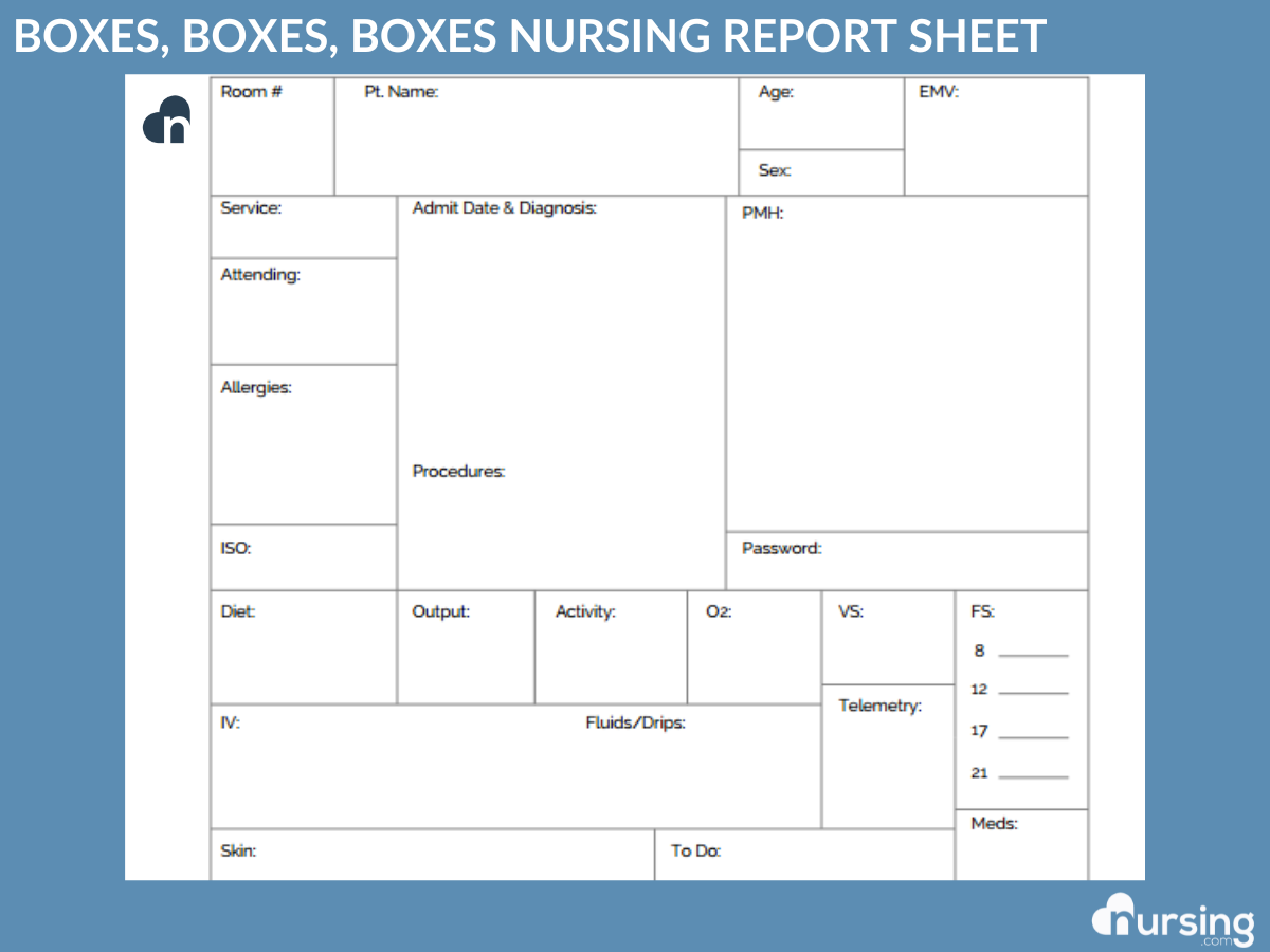 Printable Nurse Report Sheet Pdf