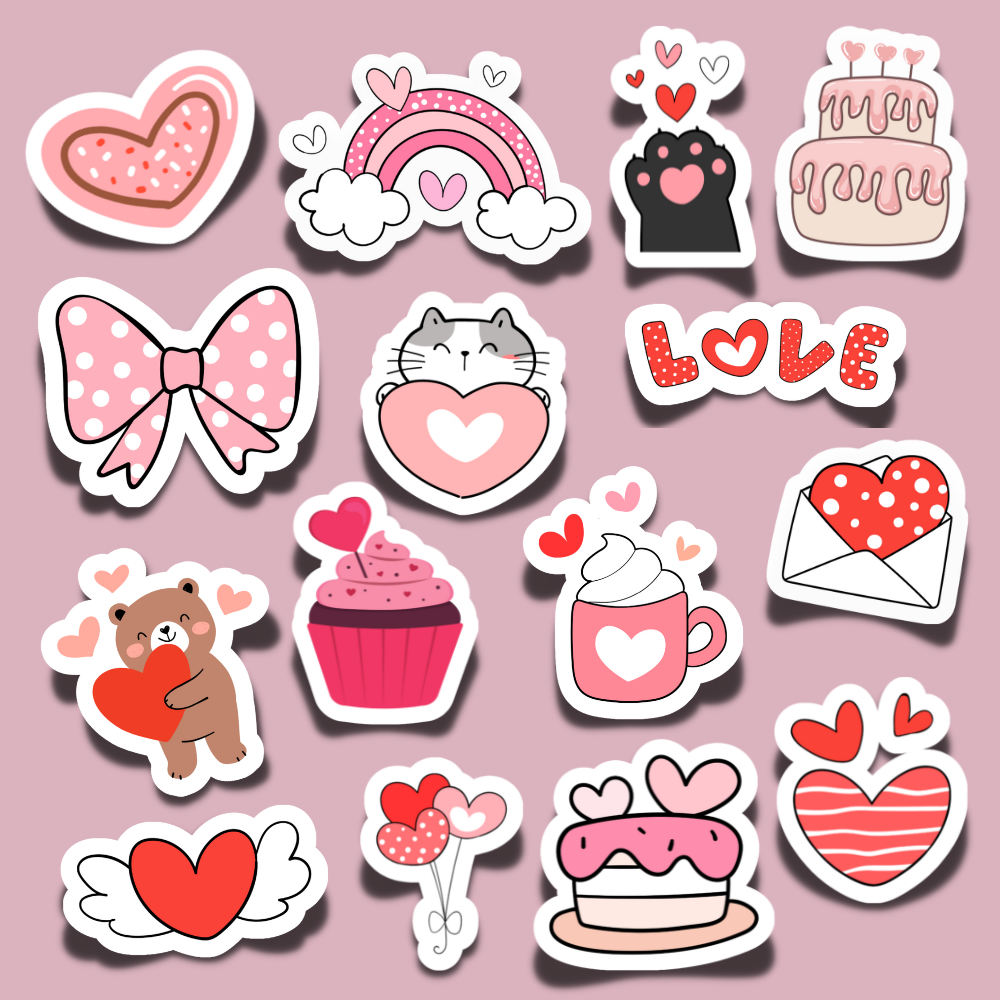 Valentine s Day Sticker Bundle Printable Stickers Valentine s Day Sticker Sheet Instant Download Valentine s Day Printable Stickers Payhip