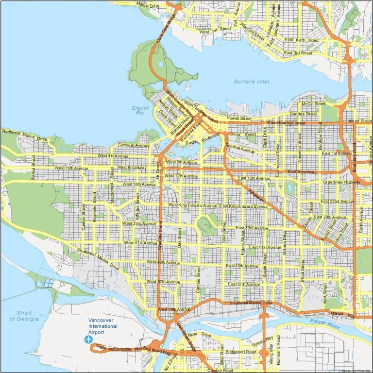 Vancouver Map Canada GIS Geography