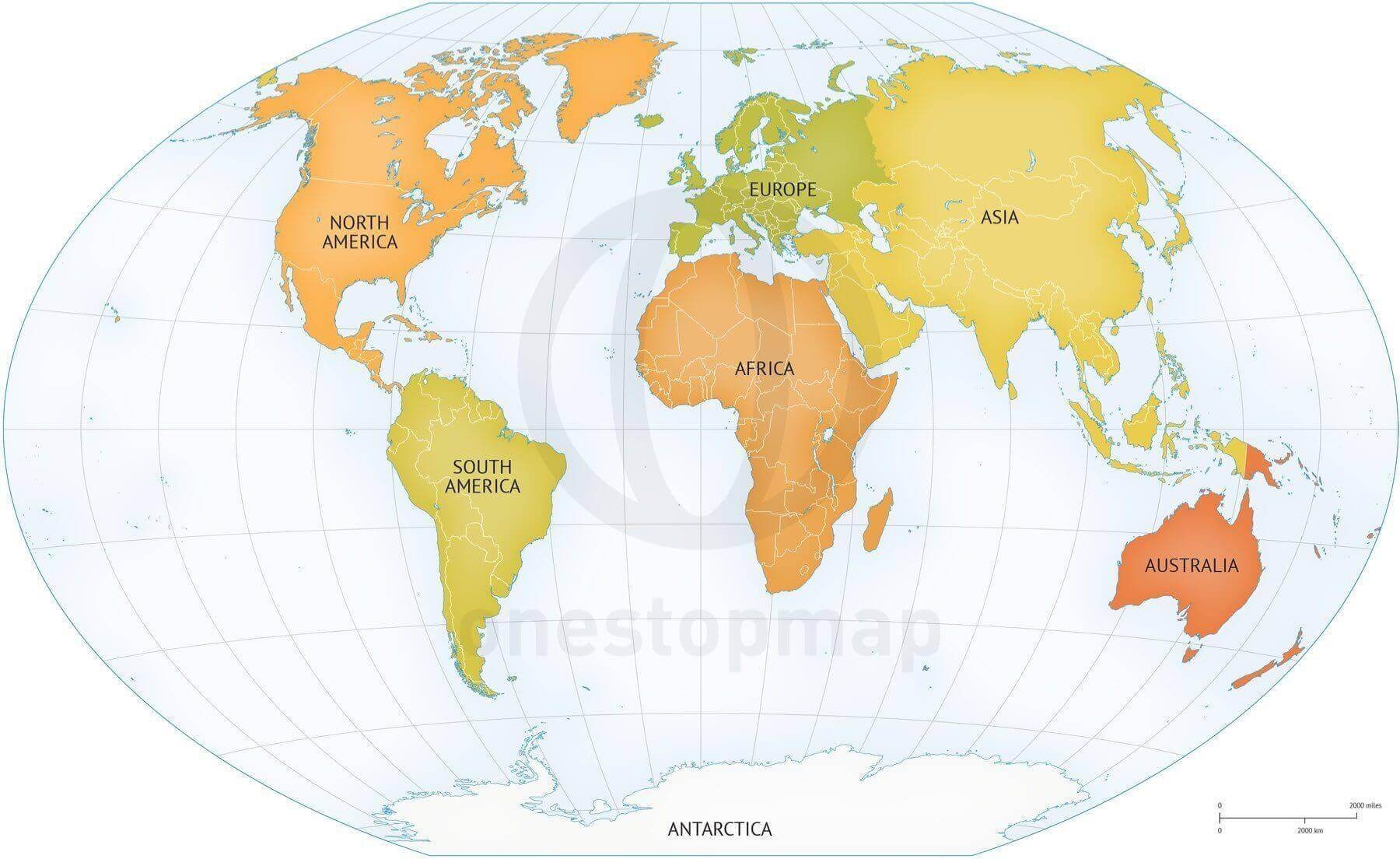 Vector Map Of World Continents Political One Stop Map