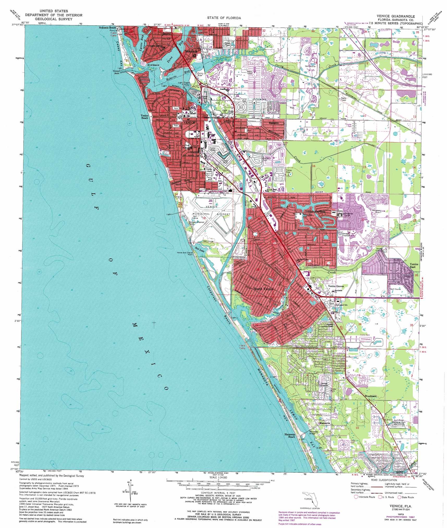 Venice Topographic Map 1 24 000 Scale Florida Venice Topographic Map 1 24 000 Scale Florida
