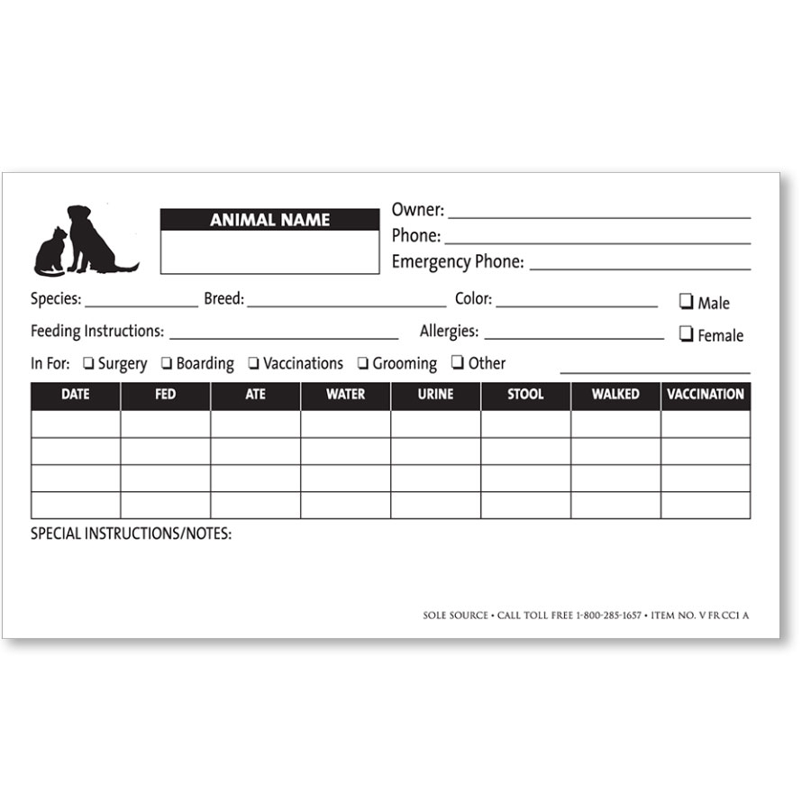 Printable Kennel Boarding Sheets