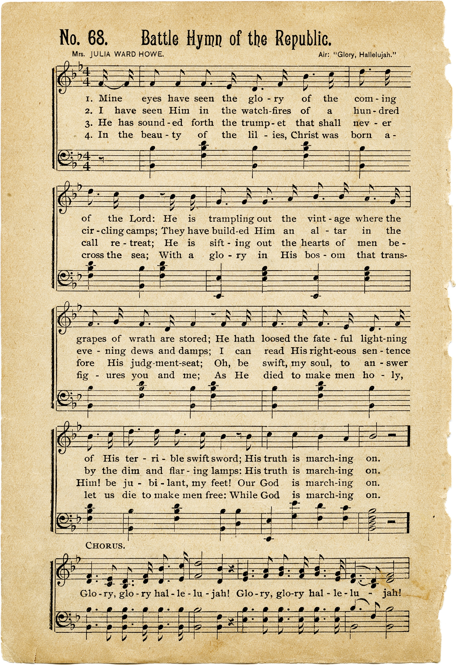 Vintage Hymns Sheet Music The Old Design Shop