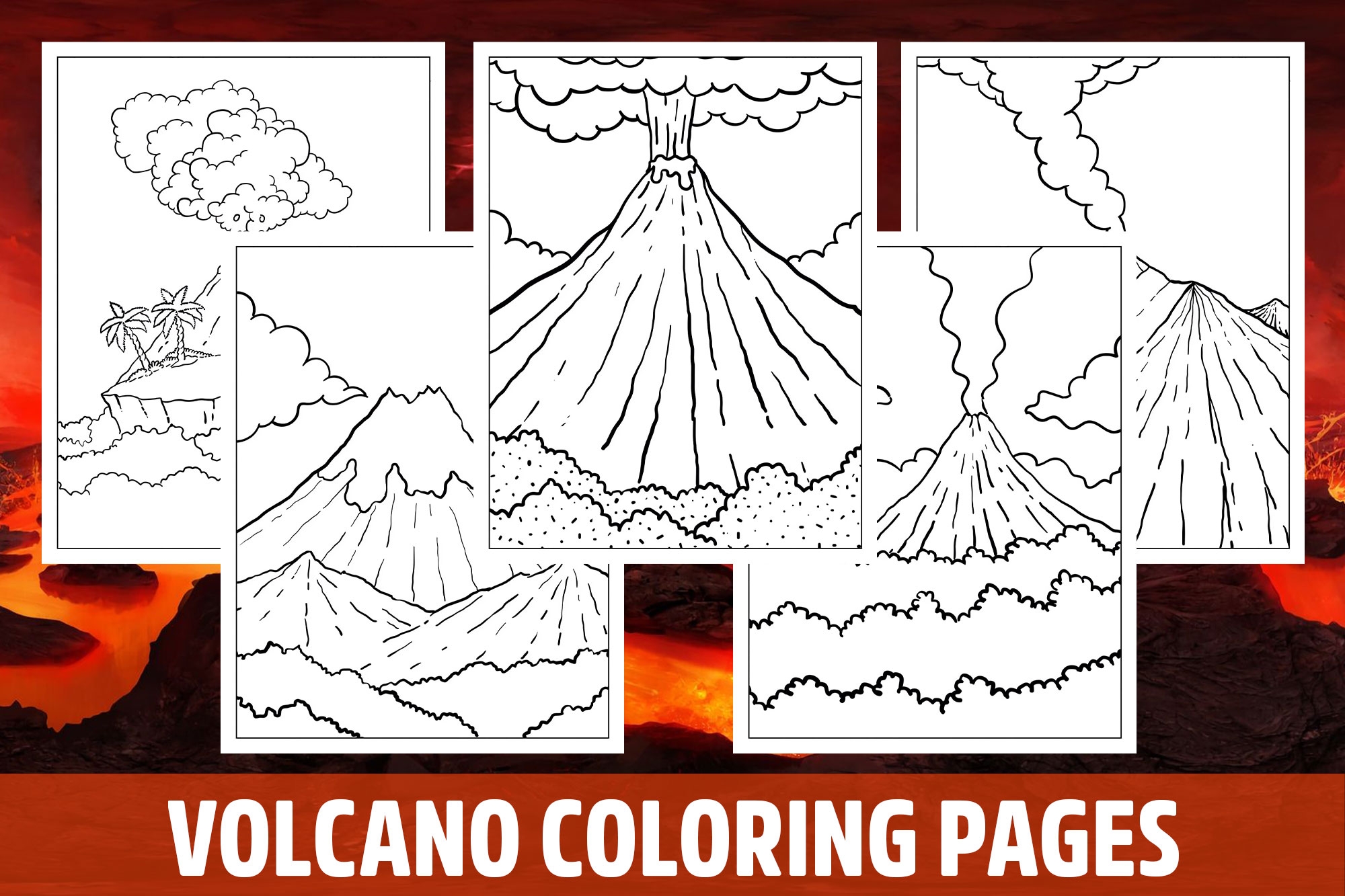 Printable Volcano Coloring Sheets