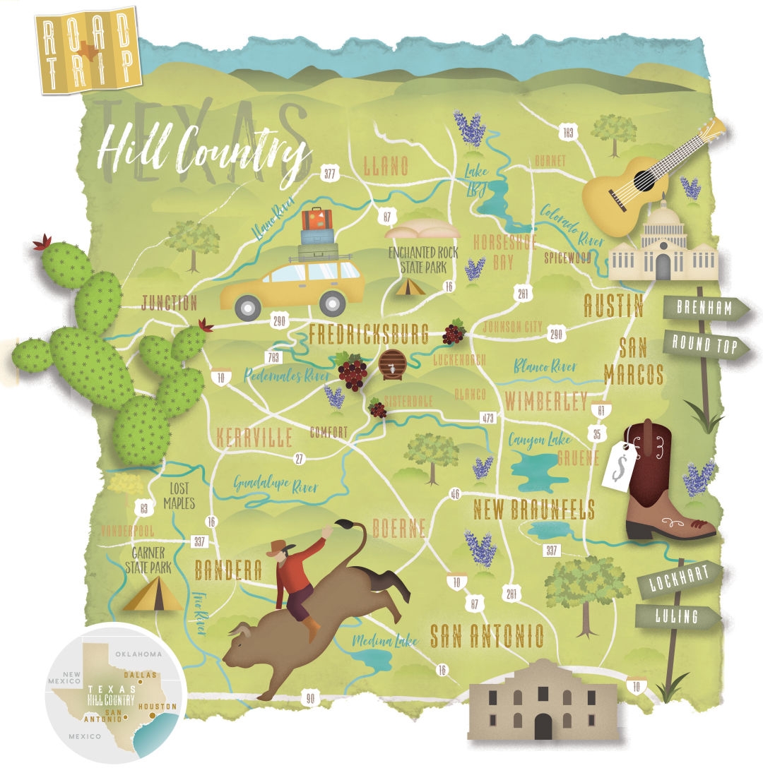 Printable Map Of Texas Hill Country