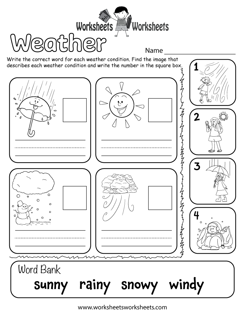 Weather Worksheet For Kids Worksheets Worksheets